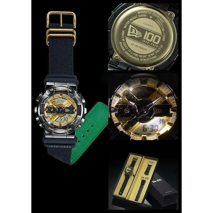CASIO G-SHOCK NEW ERA 100TH ANNIVERSARY COLLAB BLACK & GOLD MEN WATCH GM-110NE-1AJR
