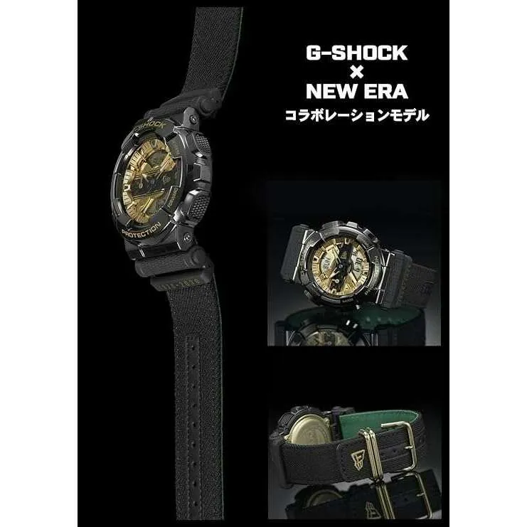 CASIO G-SHOCK NEW ERA 100TH ANNIVERSARY COLLAB BLACK & GOLD MEN WATCH GM-110NE-1AJR