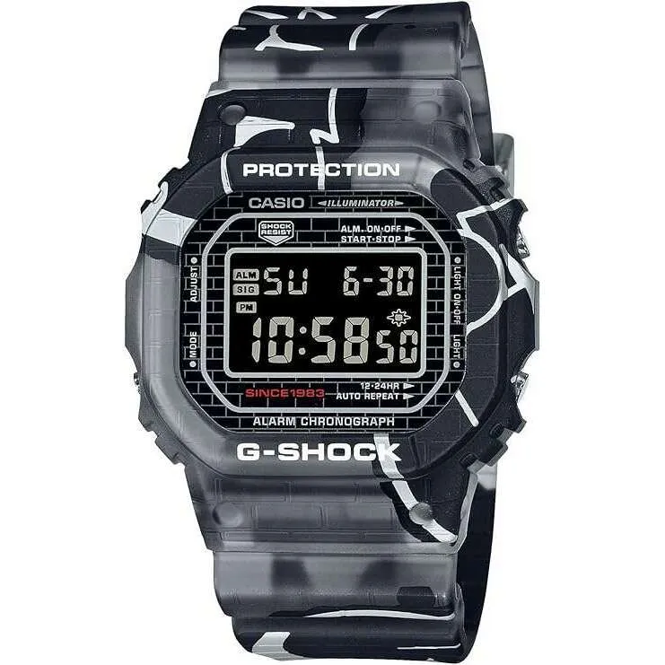 CASIO G-SHOCK STREET SPIRIT SERIES DIGITAL DIAL BLACK SKELETON MEN WATCH DW-5000SS-1JR