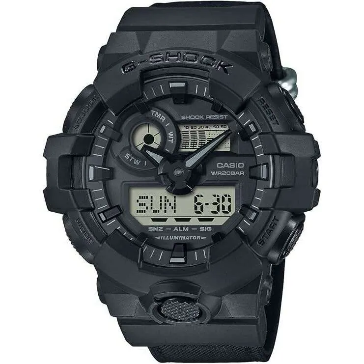 CASIO G-SHOCK UTILITY BLACK SERIES CORDURA ECO FABRIC STRAP MEN WATCH GA-700BCE-1AJF