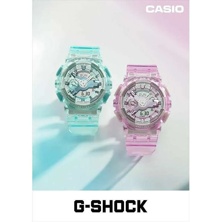 CASIO G-SHOCK WEB-EXCLUSIVE ANALOG DIGITAL BLUE GREEN LADIES WATCH GMA-S110VW-2AJF