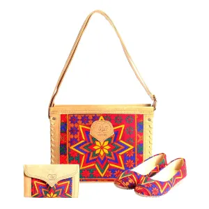 Chic Matching Bags and Shoes | Stylish Tote Bag with Clutch Purse and Ballet Shoes Nk-176