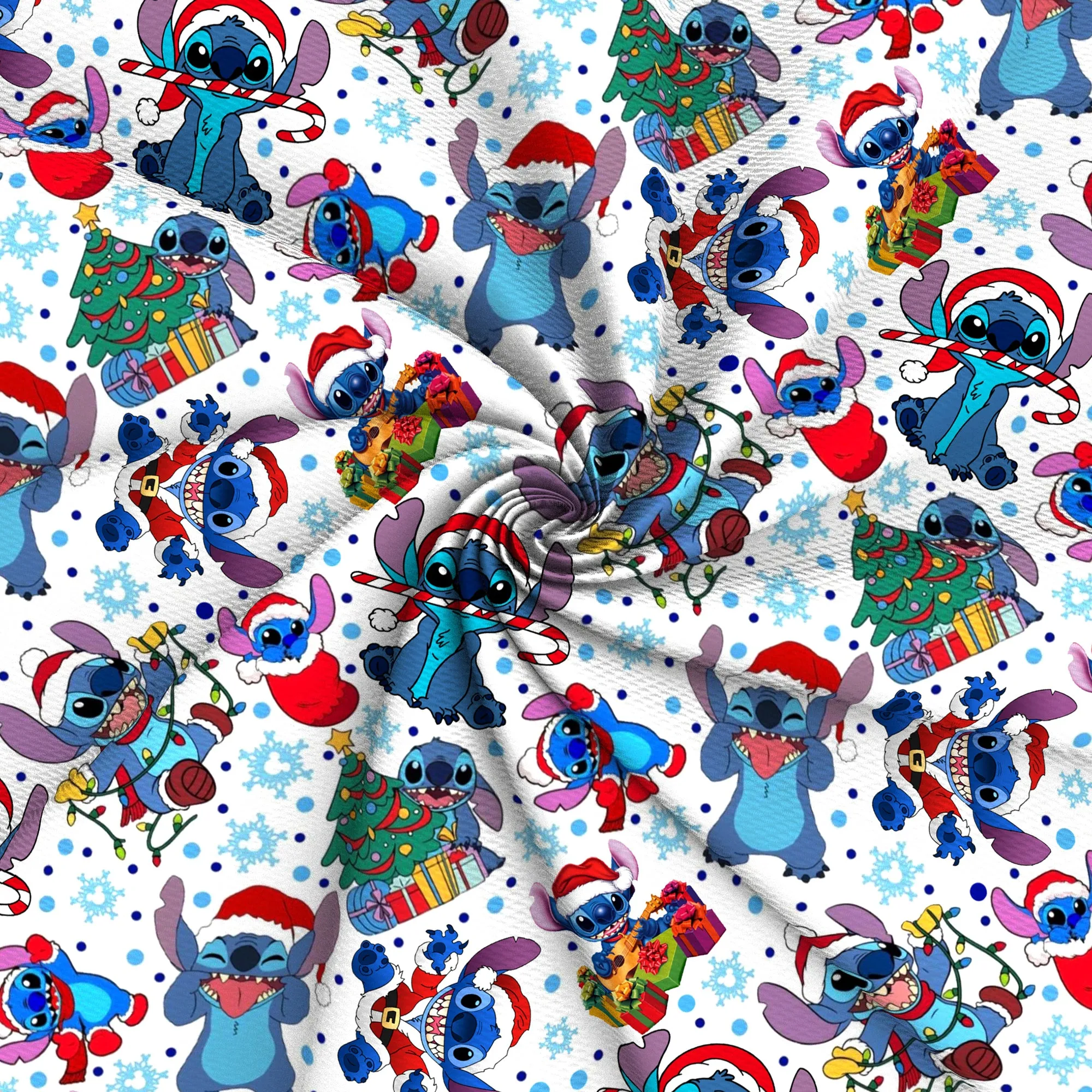 christmas day stitch lilo and stitch stich christmas tree snowflakesnow fabric