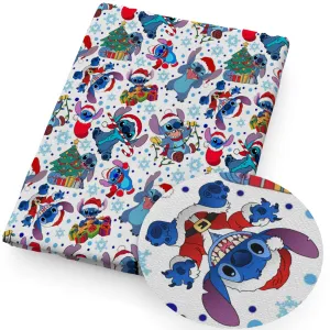 christmas day stitch lilo and stitch stich christmas tree snowflakesnow fabric