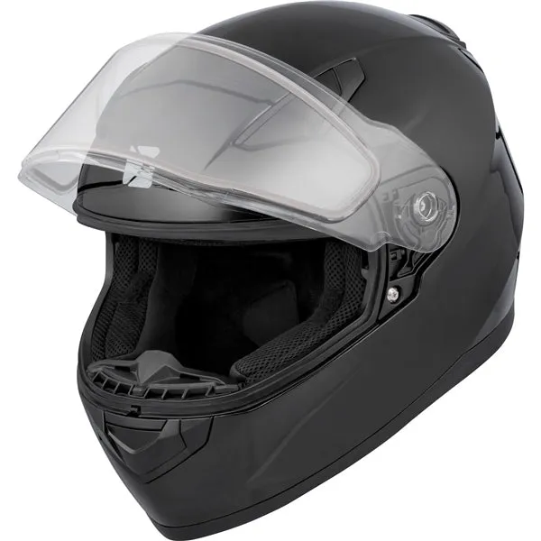 CKX RR619 Winter Double Lens Full-Face Helmet - Solid Black