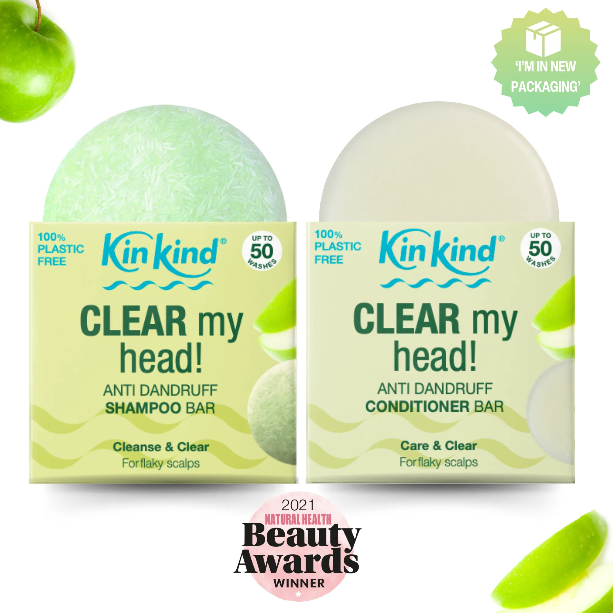 CLEAR my head! Anti Dandruff Shampoo bar   Conditioner Bar for flaky scalp. Saves 4 plastic bottles!