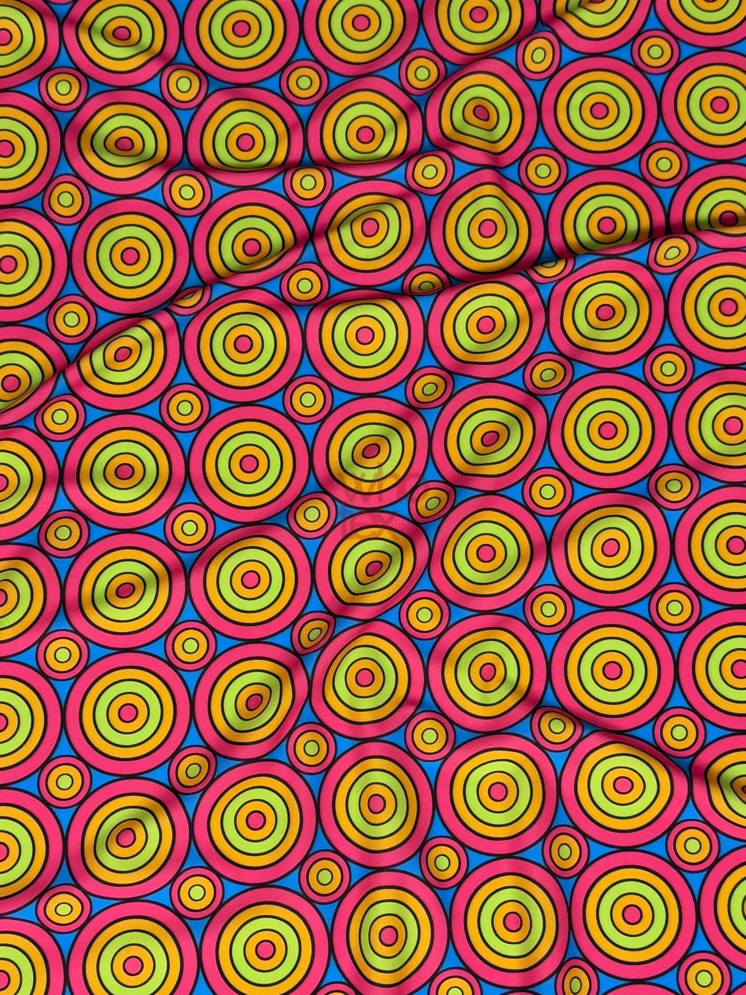 Colorful Geometric Circles Print Fabric by the Yard - Vibrant Sewing Material
