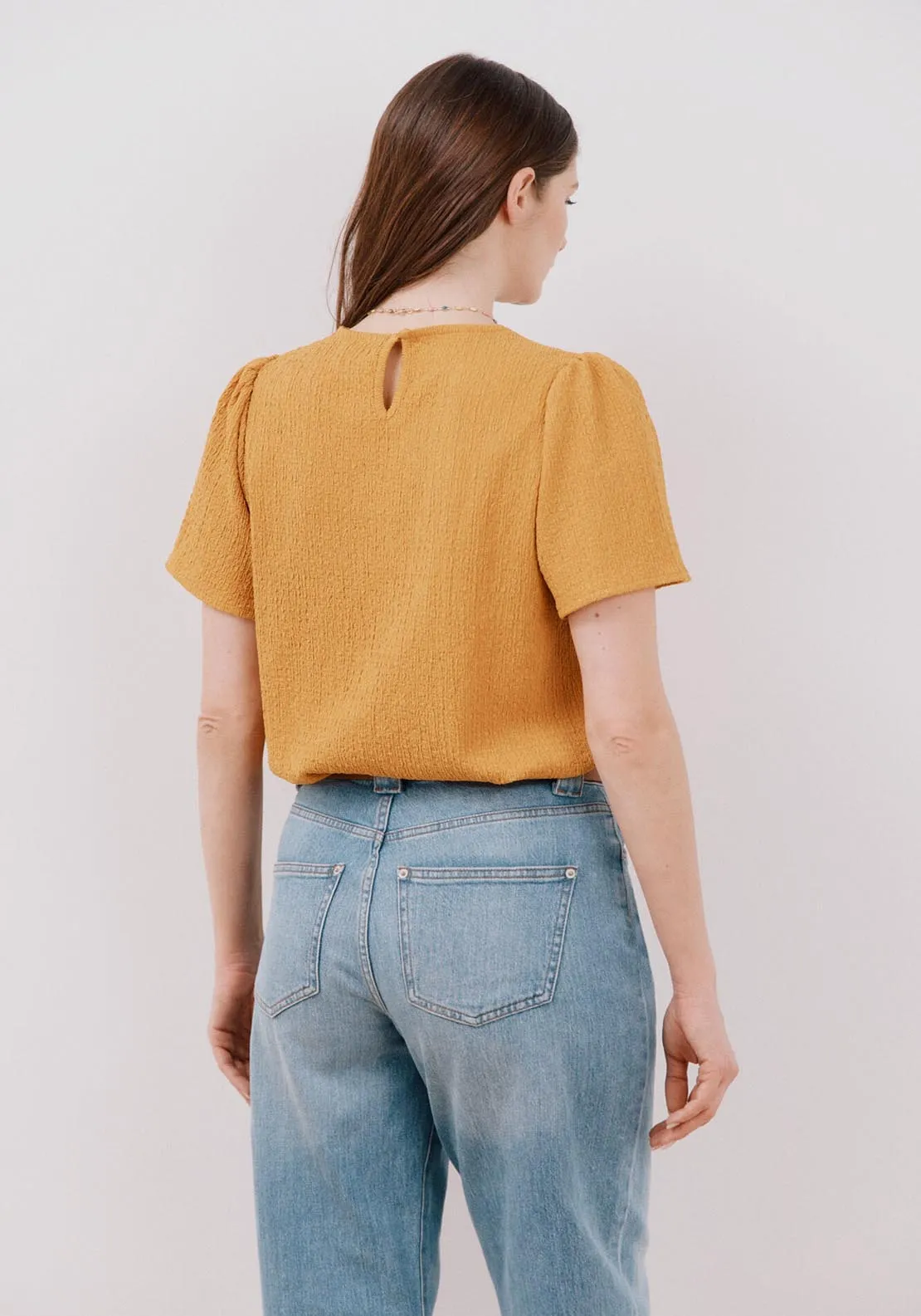 Combined Guipure Top - Yellow/gold