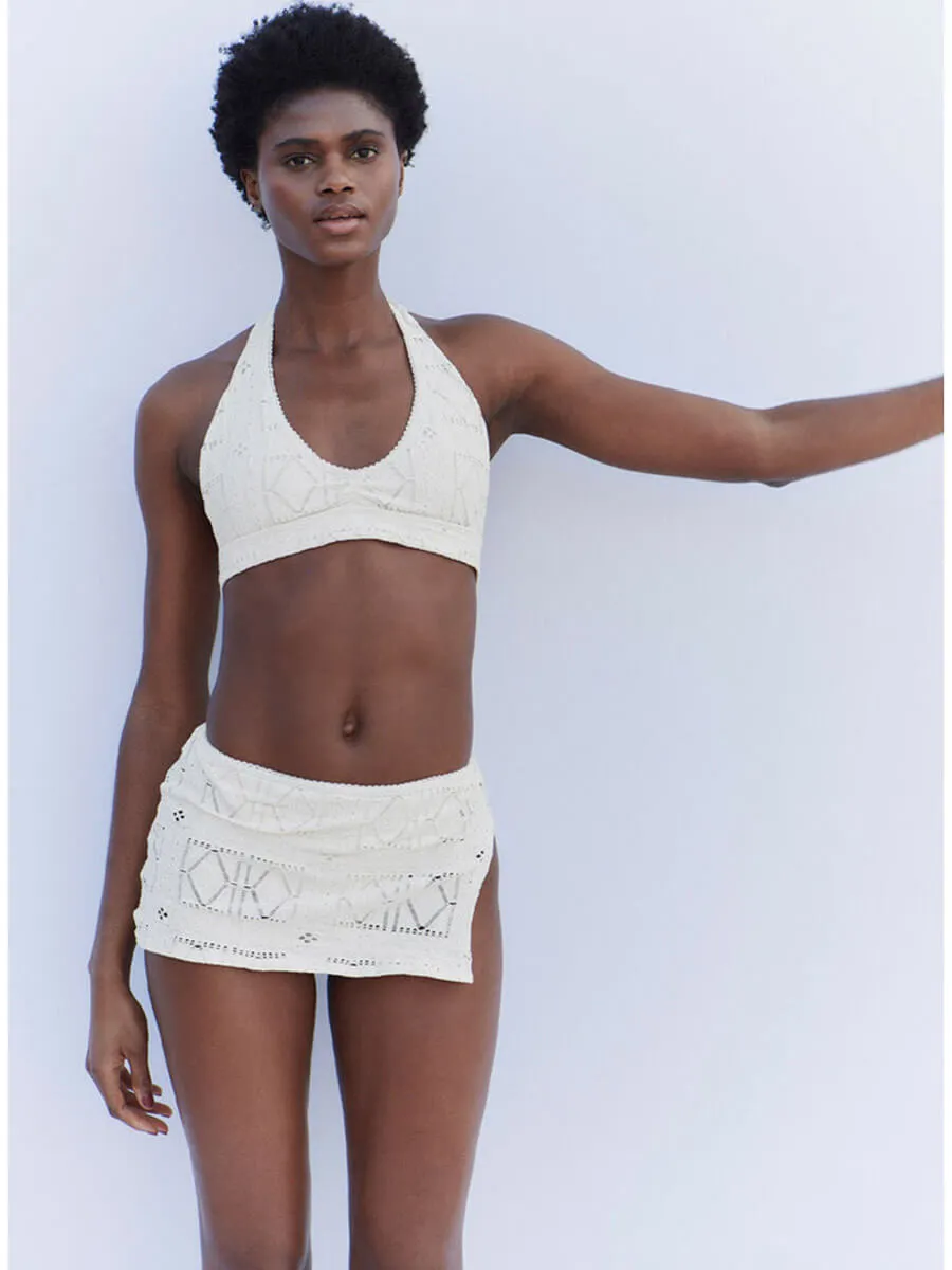Edie Patchwork Top in Angel Dust