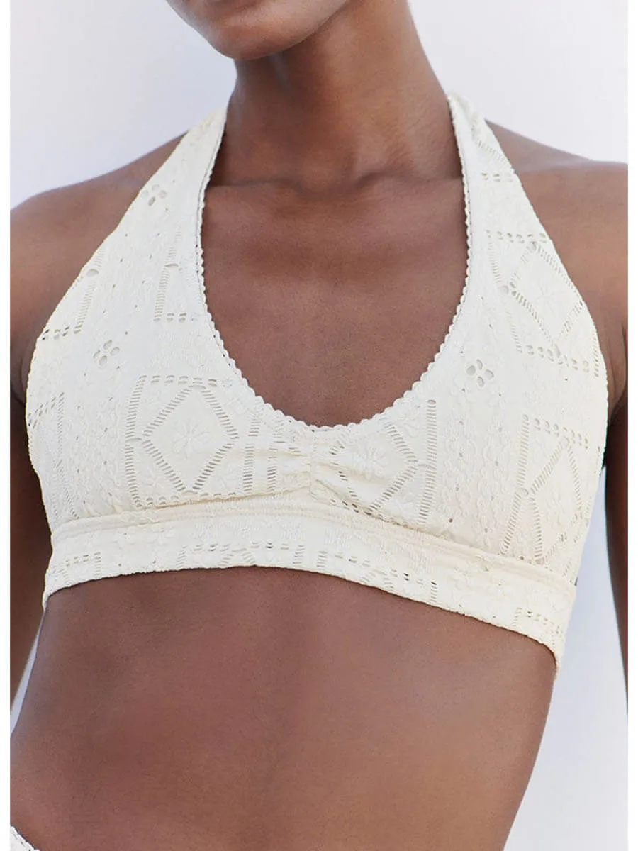 Edie Patchwork Top in Angel Dust