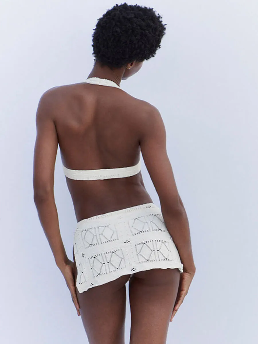 Edie Patchwork Top in Angel Dust