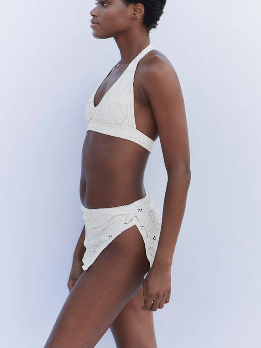 Edie Patchwork Top in Angel Dust