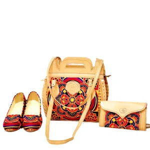 Fashion-Forward Matching Bags and Shoes | Tote Bag, Clutch Purse, and Elegant Ballet Shoes Nk-219