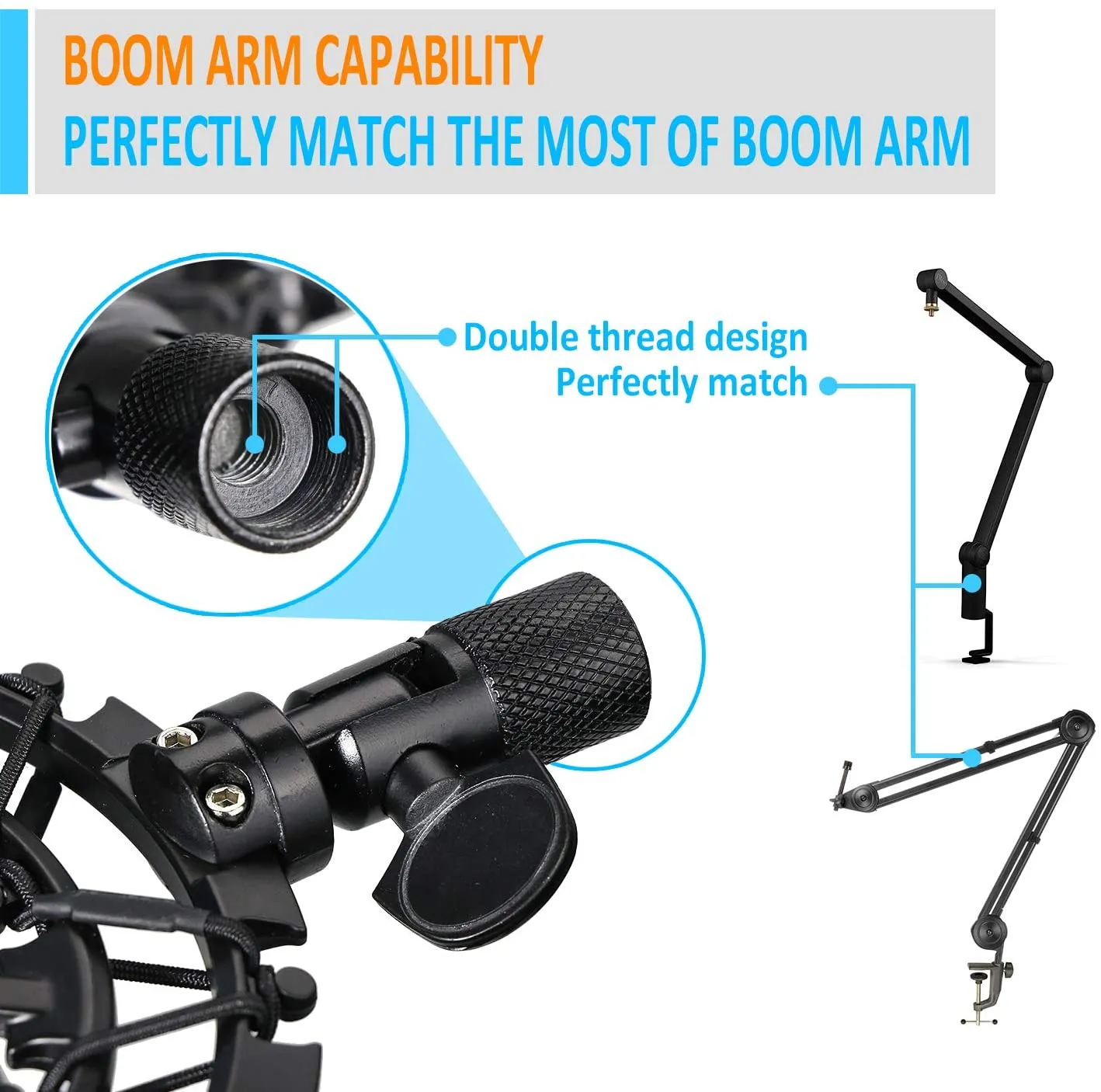 Fifine K669 Shock Mount with Foam Windscreen Reduces Vibration With Pop Filter, Compatible for Fifine K669 Microphone by YOUSHARES