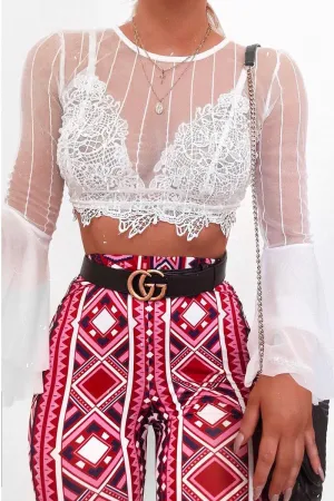 Fuchsia Aztec Print Flares - Mayna