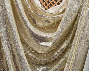 Gold Sequins Glitz on Mesh Fabric