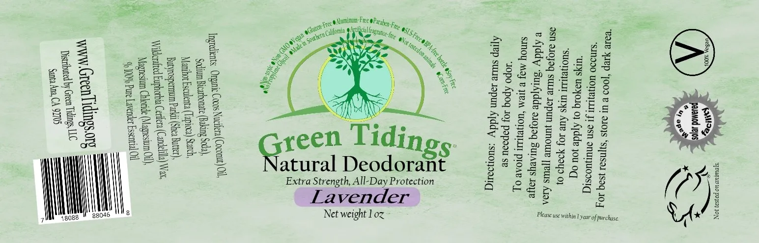 Green Tidings All Natural Deodorant- Lavender, 1 Ounce