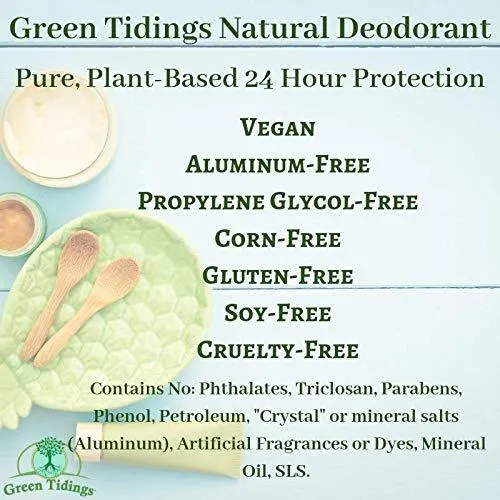Green Tidings Natural Deodorant- 5 Pack Scent Sampler (1 ounce, tester/travel size)