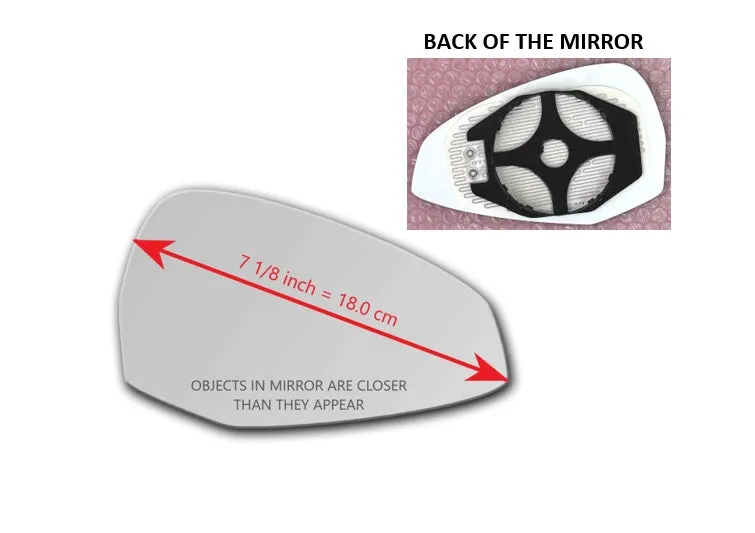 Heated Mirror Glass With Plastic Backing Plate Attached for Audi A5 Sportback B9 2018 - 2023