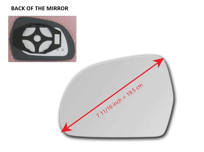 Heated Mirror Glass with Plastic Backing Plate Attached for Audi S5 2008 - 2009