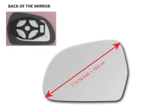 Heated Mirror Glass with Plastic Backing Plate Attached for Audi S5 2008 - 2009
