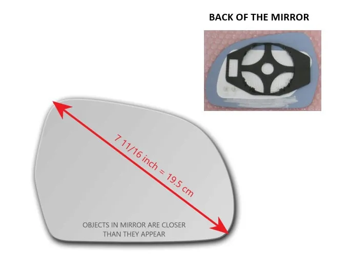 Heated Mirror Glass with Plastic Backing Plate Attached for Audi S5 2008 - 2009
