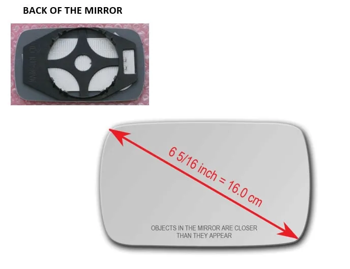 Heated Mirror Glass With Plastic Backing Plate Attached for BMW 325I 1987 - 1995