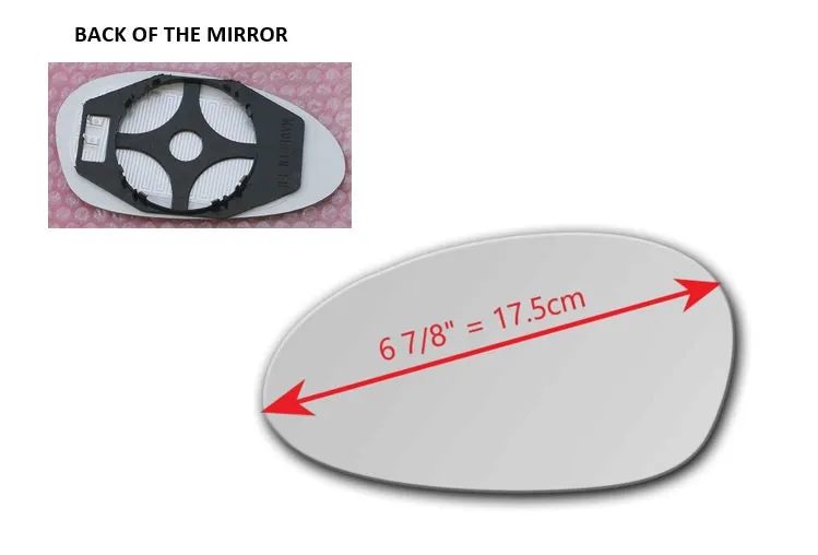 Heated Mirror Glass With Plastic Backing Plate Attached for BMW 335XI 2007 - 2008