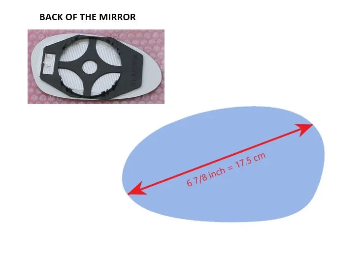 Heated Mirror Glass With Plastic Backing Plate Attached for BMW 335XI 2007 - 2008