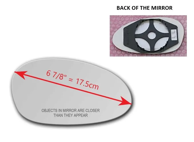 Heated Mirror Glass With Plastic Backing Plate Attached for BMW 335XI 2007 - 2008