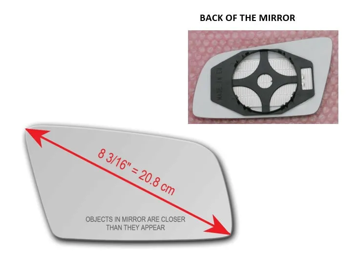 Heated Mirror Glass With Plastic Backing Plate Attached for BMW 528I XDRIVE 2009