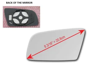 Heated Mirror Glass With Plastic Backing Plate Attached for BMW 528I XDRIVE 2009