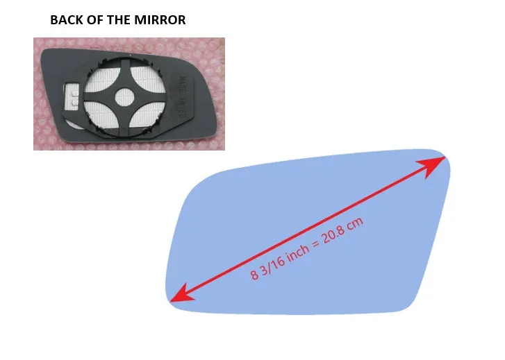 Heated Mirror Glass With Plastic Backing Plate Attached for BMW 535I XDRIVE 2009