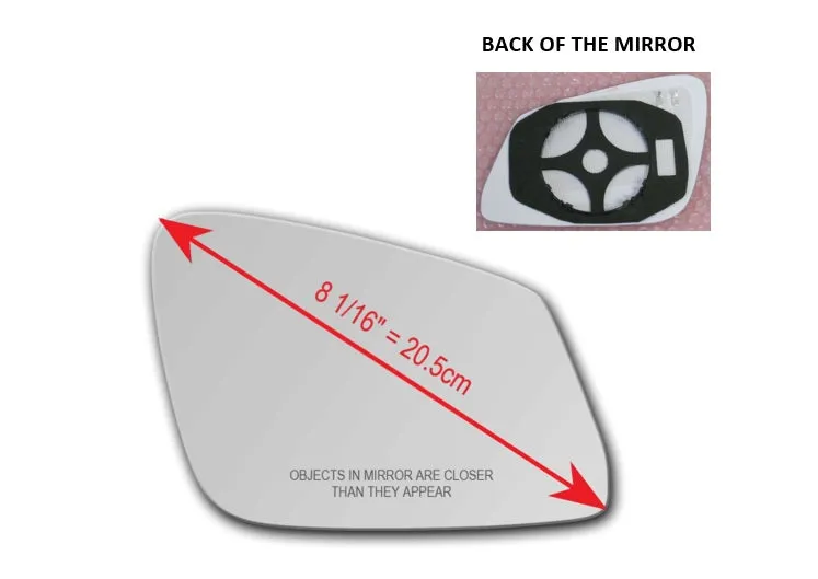 Heated Mirror Glass with Plastic Backing Plate Attached for BMW F10 F11 550i XDRIVE 2011 - 2016