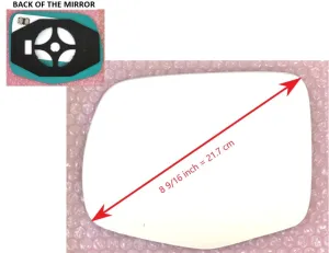 Heated Mirror Glass With Plastic Backing Plate Attached for Honda Ridgeline 2017 - 2023