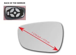 Heated Mirror Glass With Plastic Backing Plate Attached for Hyundai Elantra 2011 - 2015