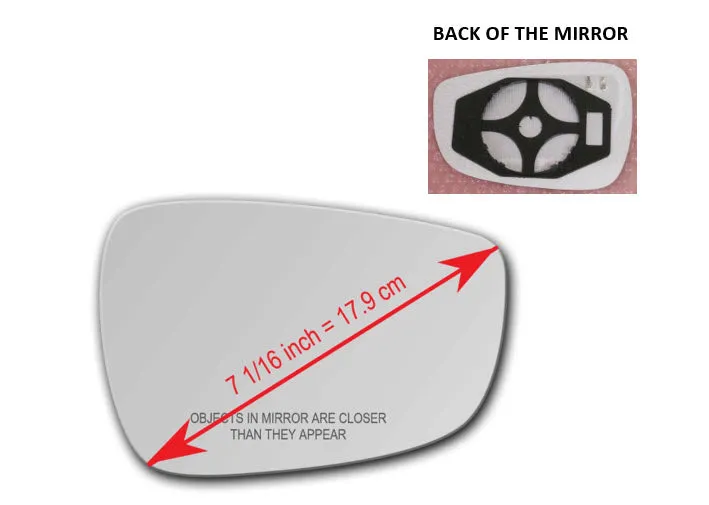 Heated Mirror Glass With Plastic Backing Plate Attached for Hyundai Elantra 2011 - 2015