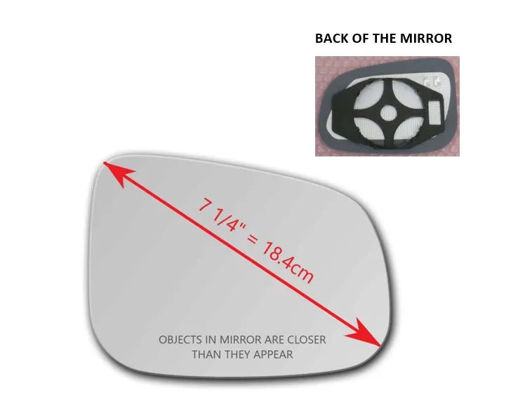 Heated Mirror Glass with Plastic Backing Plate Attached  for Jaguar XJ8 2008 - 2009