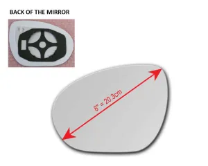 Heated Mirror Glass With Plastic Backing Plate Attached for Nissan Cube 2009 - 2014