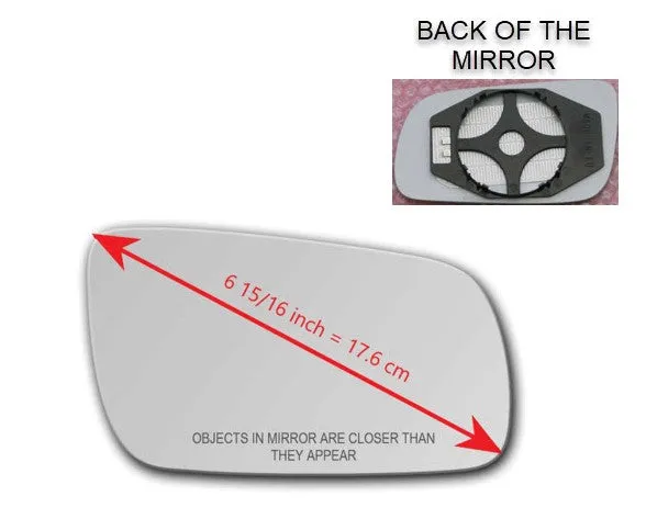 Heated Mirror Glass with Plastic Backing Plate Attached for Volkswagen VW Passat B5 1998 - 2004