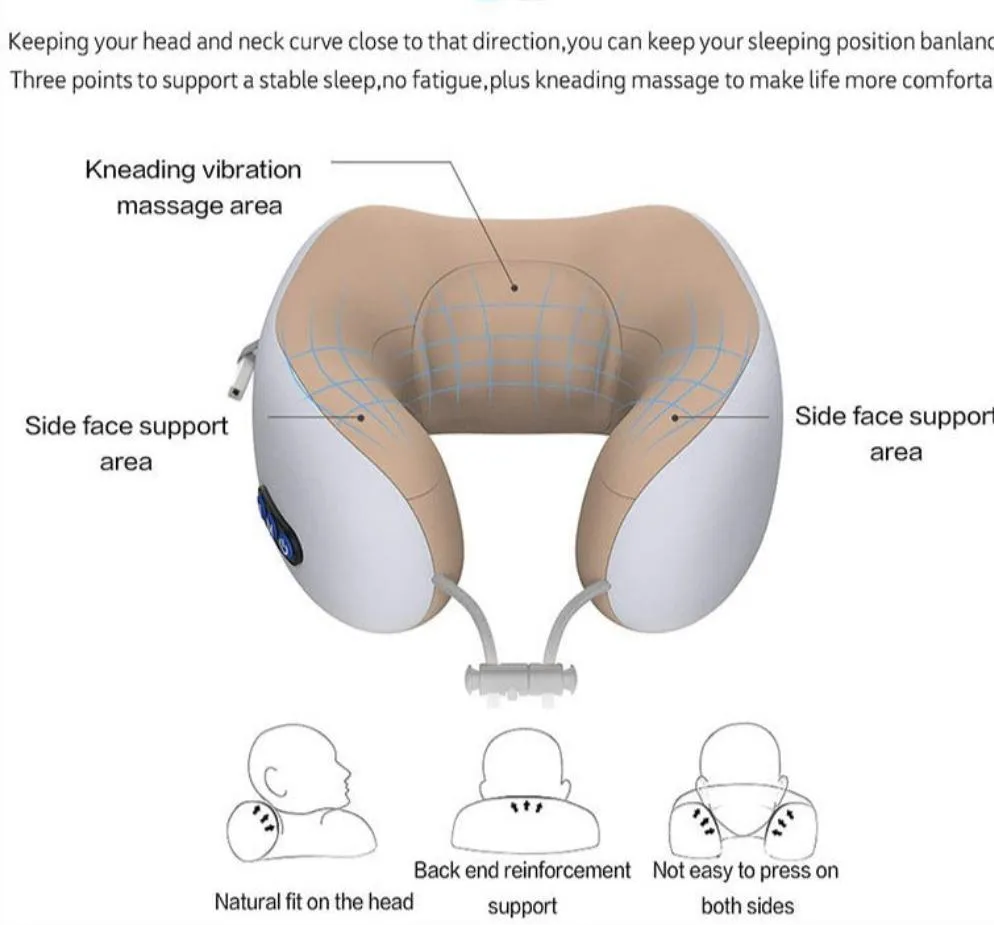 Heated Travel Massage Pillow