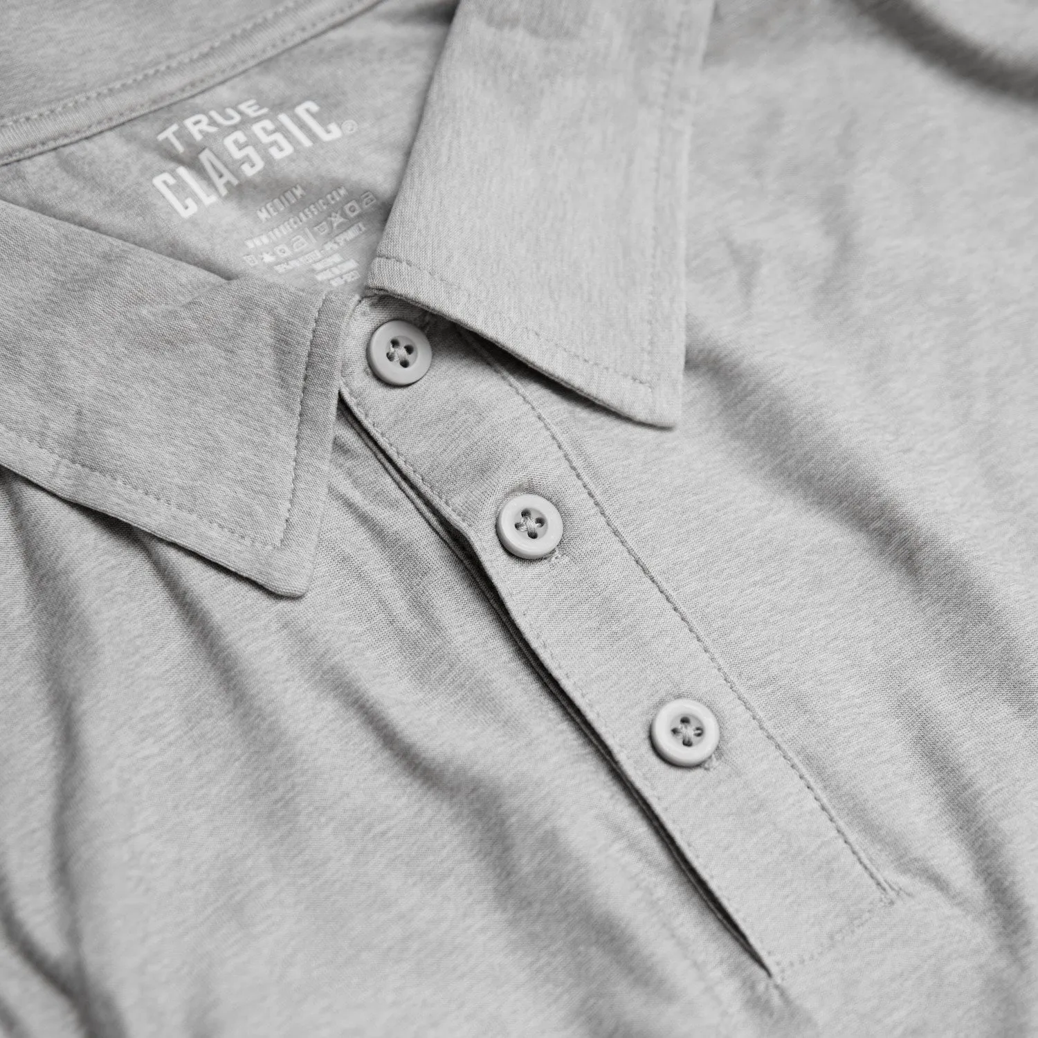 Heather Light Gray Active Short Sleeve Polo
