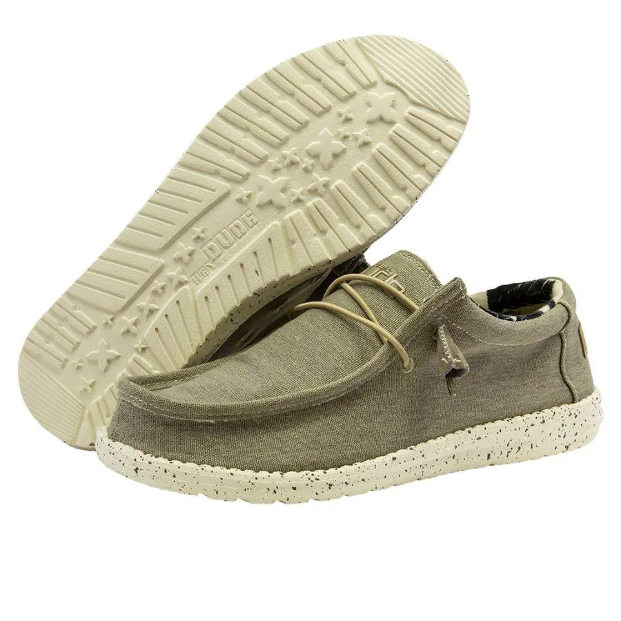 Hey Dude Men's Wally Stretch Beige Shoes