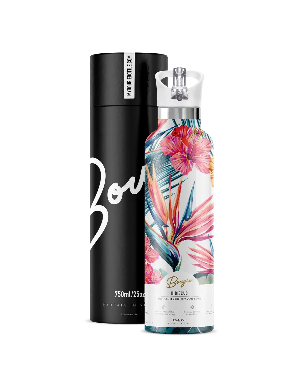 Hibiscus | Paradise Flower 25 oz Insulated Water Bottle