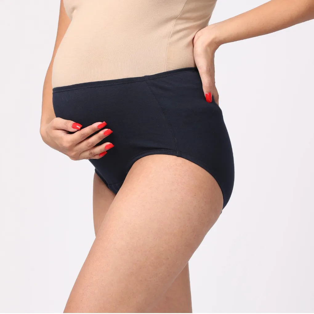 High Waist Incontinence Panty For Pregnancy - Navy Blue