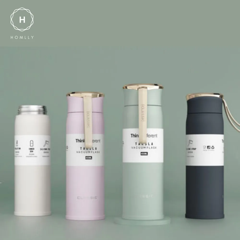 Homlly Tarsla Double Insulated  Travel Tumbler Gold Cap (450ml)