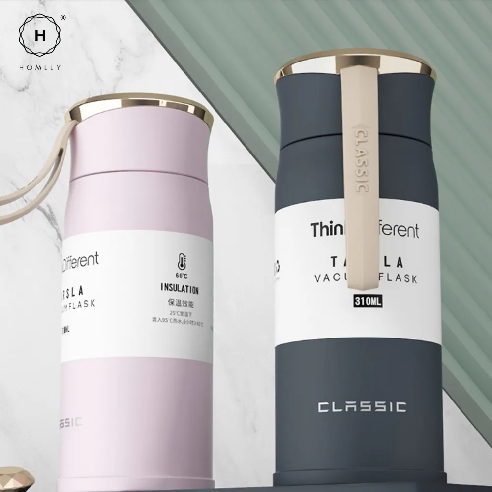 Homlly Tarsla Double Insulated  Travel Tumbler Gold Cap (450ml)