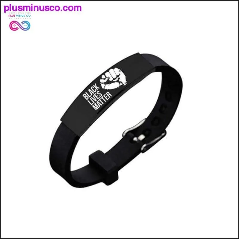 I Can't Breath Bracelets Black Stainless Steel Silicone