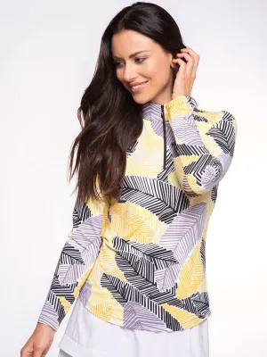 IBKUL Zip Mock Neck Shirt