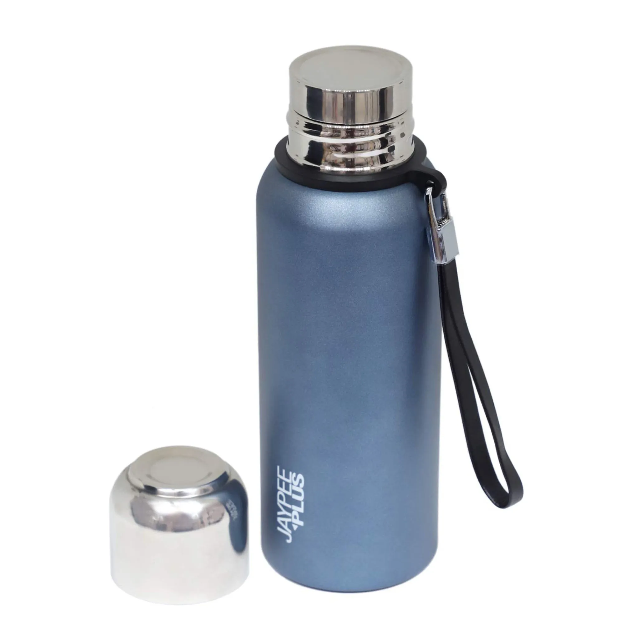 Jaypee Plus Quebec 700 Stainless Steel Water Bottle with Steel lid and Stopper, 700 ml, Blue